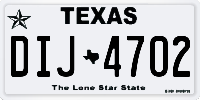 TX license plate DIJ4702