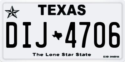TX license plate DIJ4706