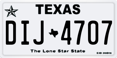 TX license plate DIJ4707