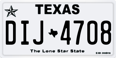 TX license plate DIJ4708