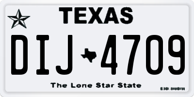 TX license plate DIJ4709