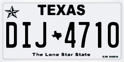 TX license plate DIJ4710