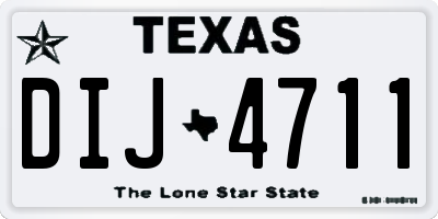 TX license plate DIJ4711