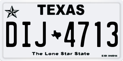 TX license plate DIJ4713