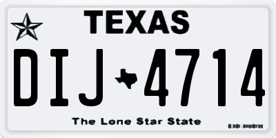 TX license plate DIJ4714