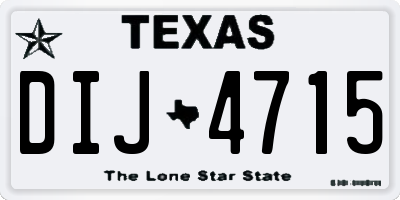 TX license plate DIJ4715