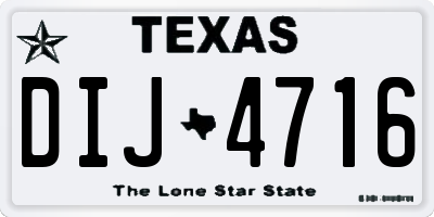 TX license plate DIJ4716