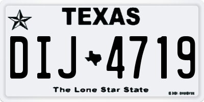 TX license plate DIJ4719