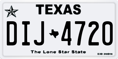 TX license plate DIJ4720