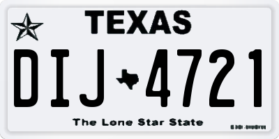 TX license plate DIJ4721