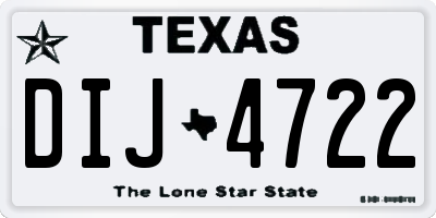 TX license plate DIJ4722