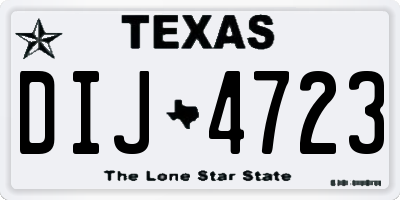 TX license plate DIJ4723