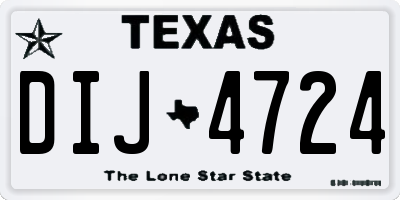 TX license plate DIJ4724