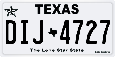 TX license plate DIJ4727