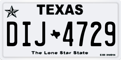 TX license plate DIJ4729