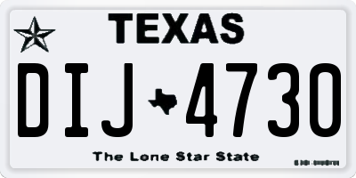 TX license plate DIJ4730