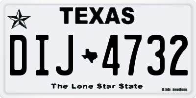 TX license plate DIJ4732