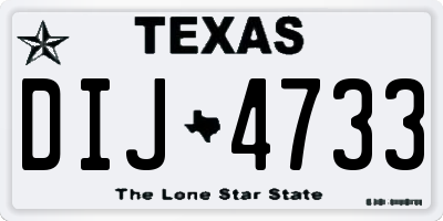 TX license plate DIJ4733