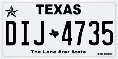 TX license plate DIJ4735