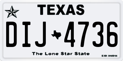 TX license plate DIJ4736