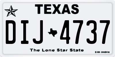 TX license plate DIJ4737