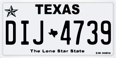 TX license plate DIJ4739