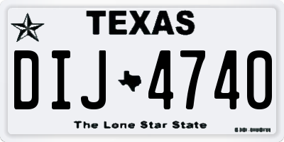 TX license plate DIJ4740