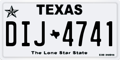 TX license plate DIJ4741