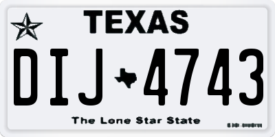 TX license plate DIJ4743