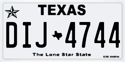 TX license plate DIJ4744