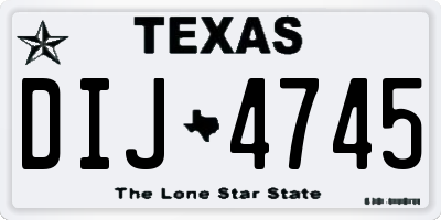 TX license plate DIJ4745