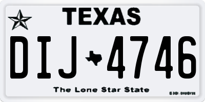 TX license plate DIJ4746