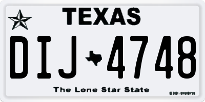 TX license plate DIJ4748