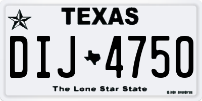 TX license plate DIJ4750