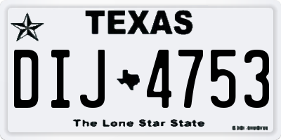 TX license plate DIJ4753