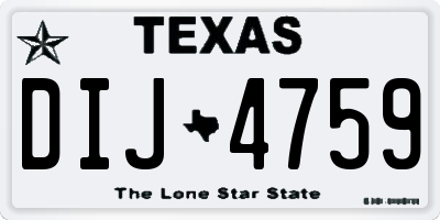 TX license plate DIJ4759