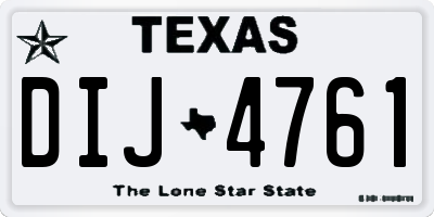 TX license plate DIJ4761