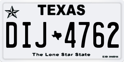 TX license plate DIJ4762