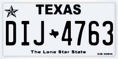 TX license plate DIJ4763