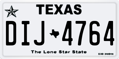 TX license plate DIJ4764