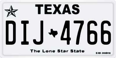 TX license plate DIJ4766