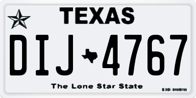 TX license plate DIJ4767