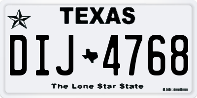 TX license plate DIJ4768