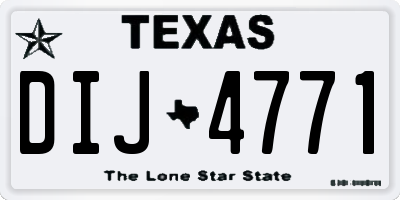 TX license plate DIJ4771