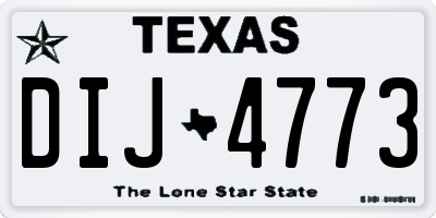 TX license plate DIJ4773