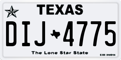 TX license plate DIJ4775