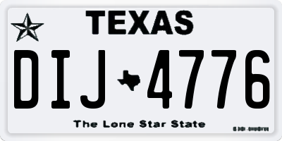 TX license plate DIJ4776