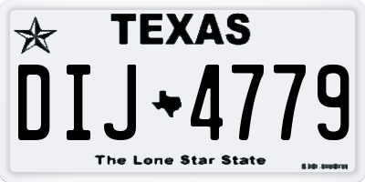 TX license plate DIJ4779