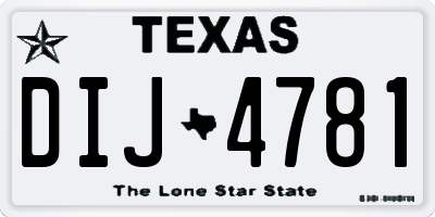 TX license plate DIJ4781