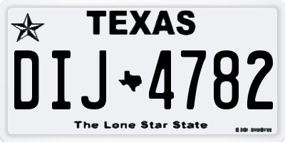 TX license plate DIJ4782